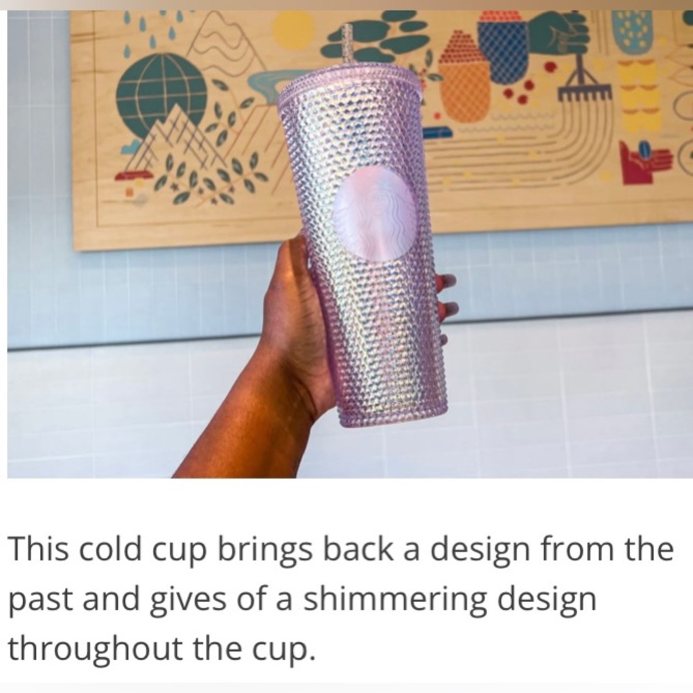 Starbucks Unicorn Iridescent Dichroic Studded Bling Venti Tumbler - Picture 8 of 13